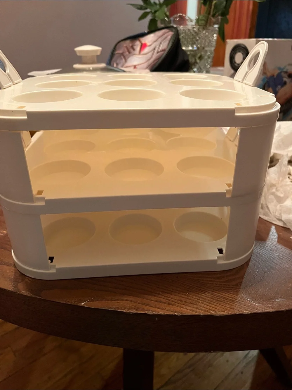 White Cupcake Carrier with Removable Trays - Holds 27